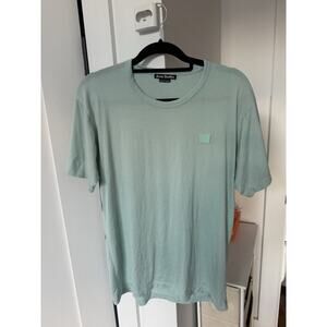 Acne Studios Nash Face Patch T-Shirt size L Dusty Blue
